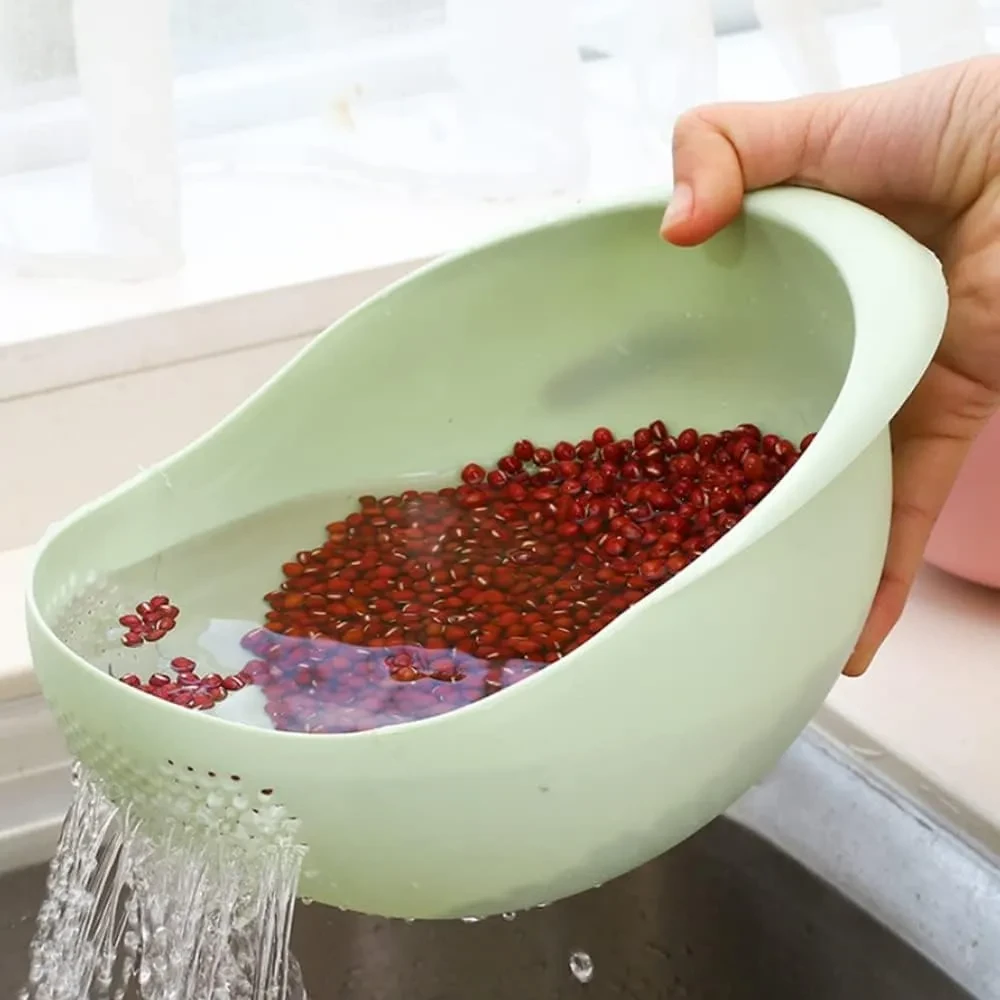 Kitchen Rice Washing Bowl with Handle | ফল ও সবজি ধোয়ার ড্রেন বাস্কেট | Kitchen Cleaning Gadget & Accessories